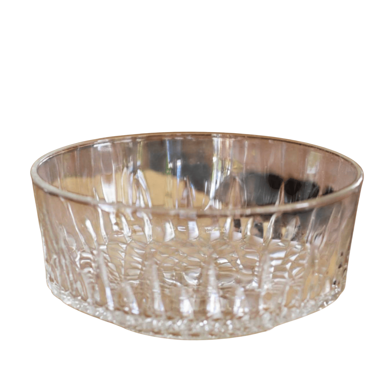 Large cut glass salad bowl
