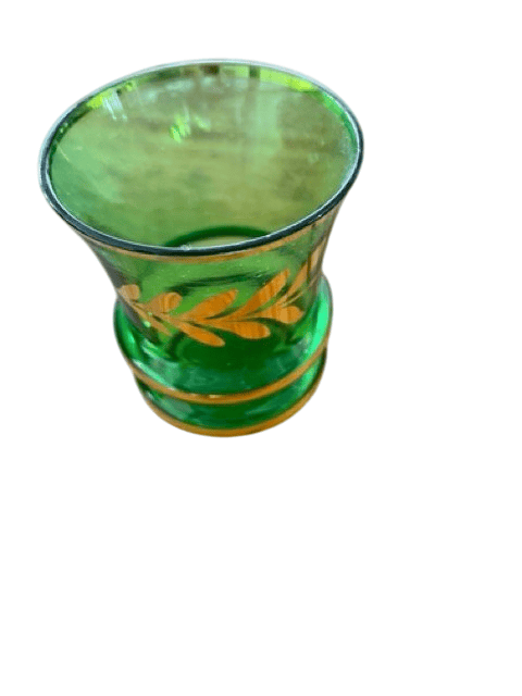 Vintage Green glass with gold accents