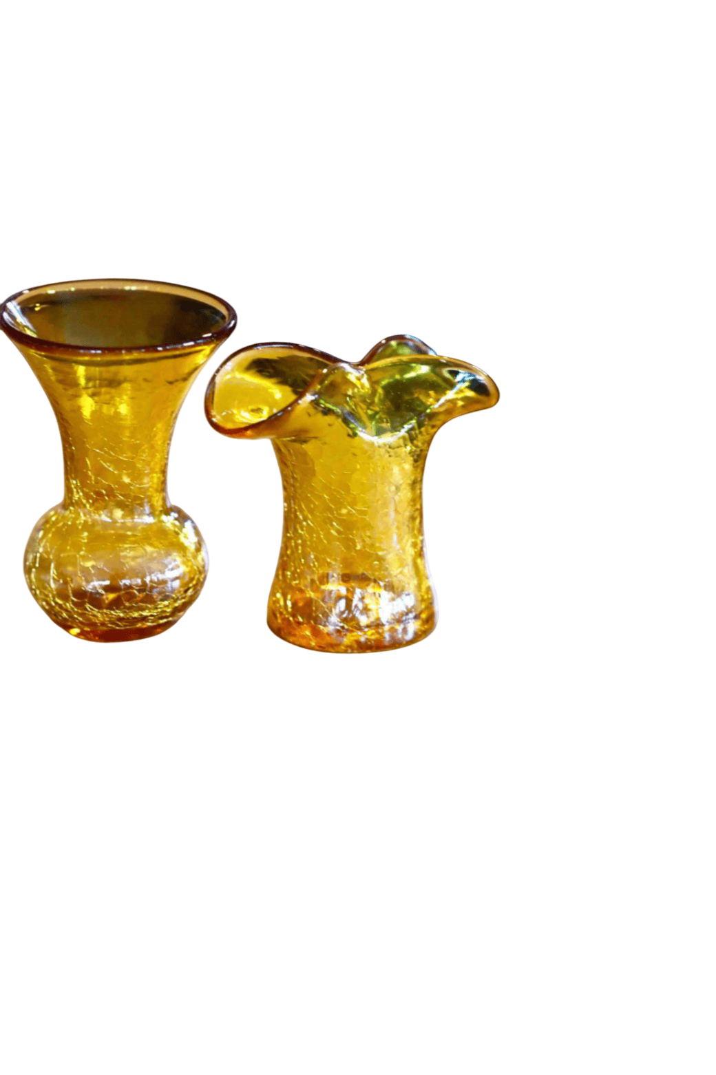 decorative glassware amber yellow