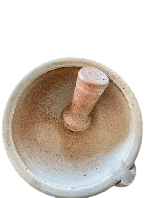handmade pottery mortar and pestle