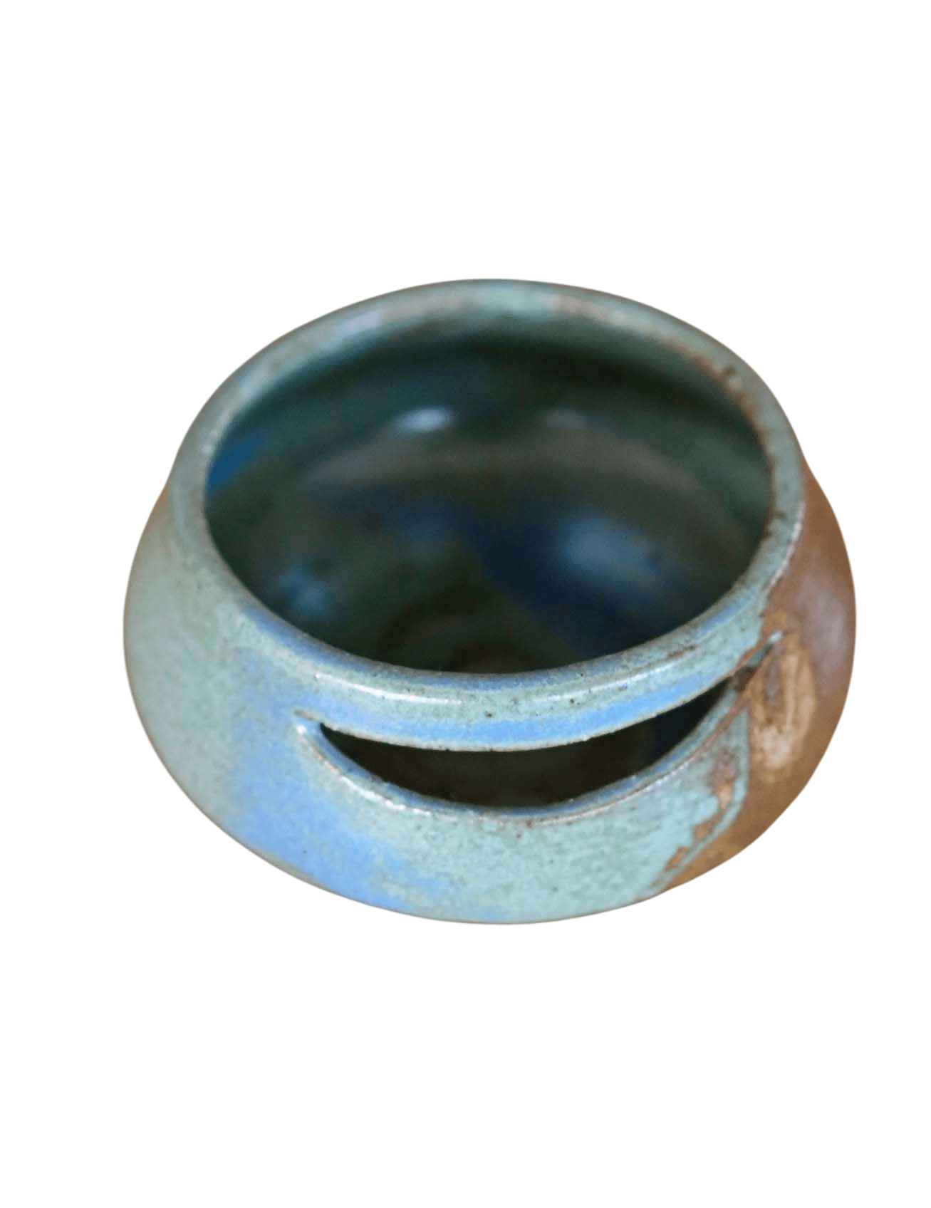 small pottery bowl Blue and brown