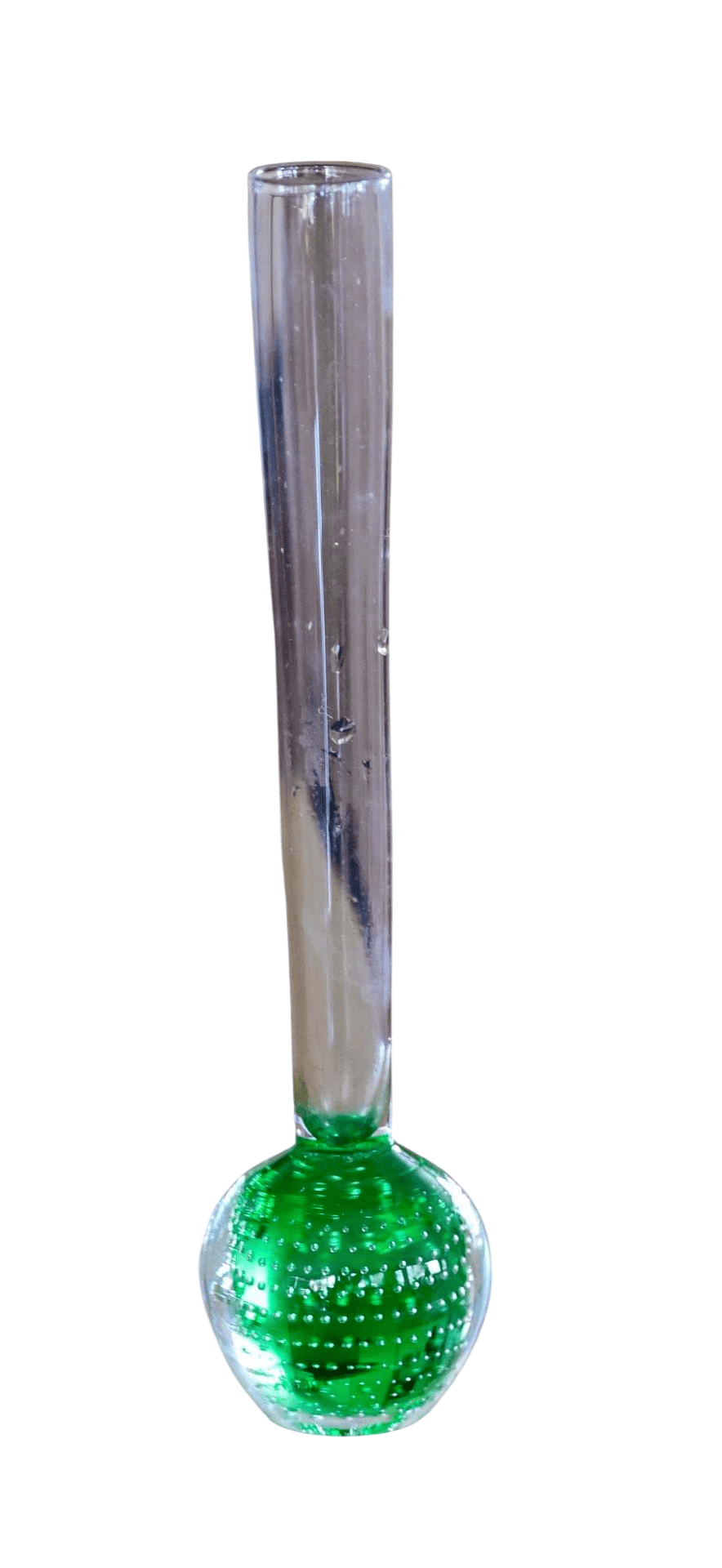 Green glass bud vase