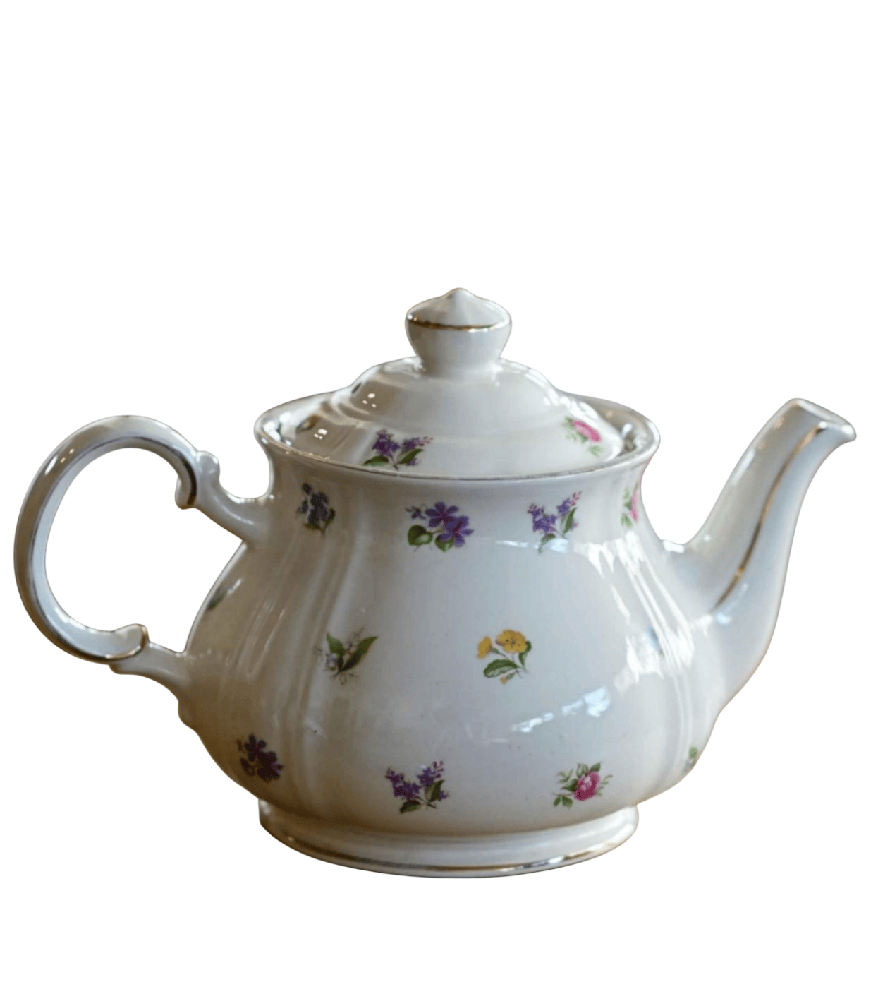 Sadler teapot White with multicolored floral pattern
