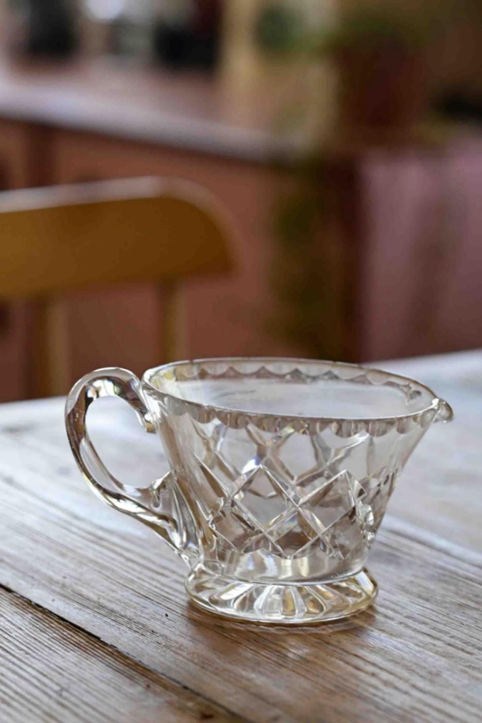 vintage crystal jug Clear