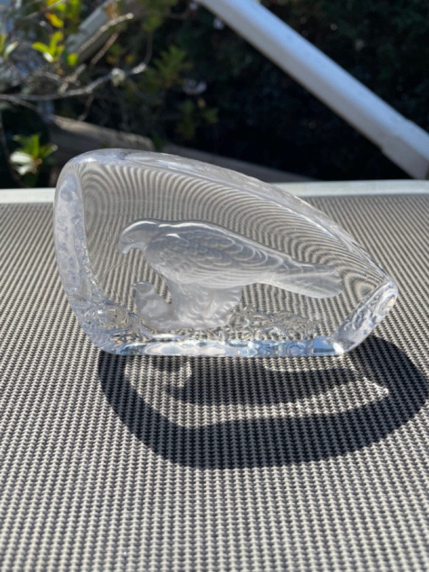 Wedgewood crystal paperweight Falcon with Chick