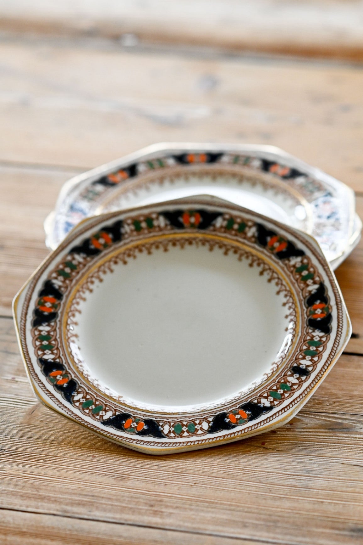 Antique Crown Pottery John Tams Ltd Stoke on Trent England side plates