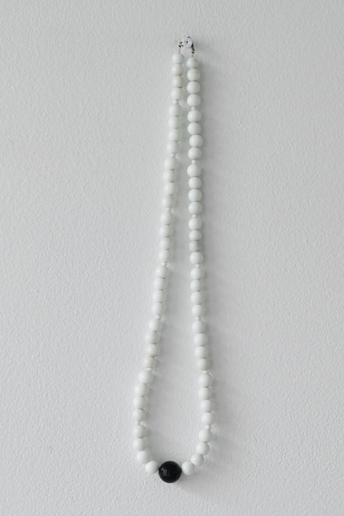 Vintage white glass necklace