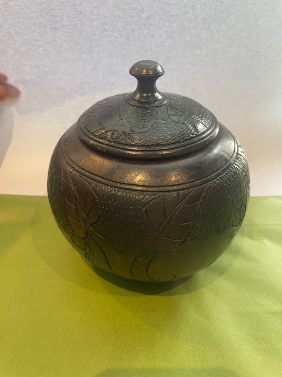 Wooden Carved Canister