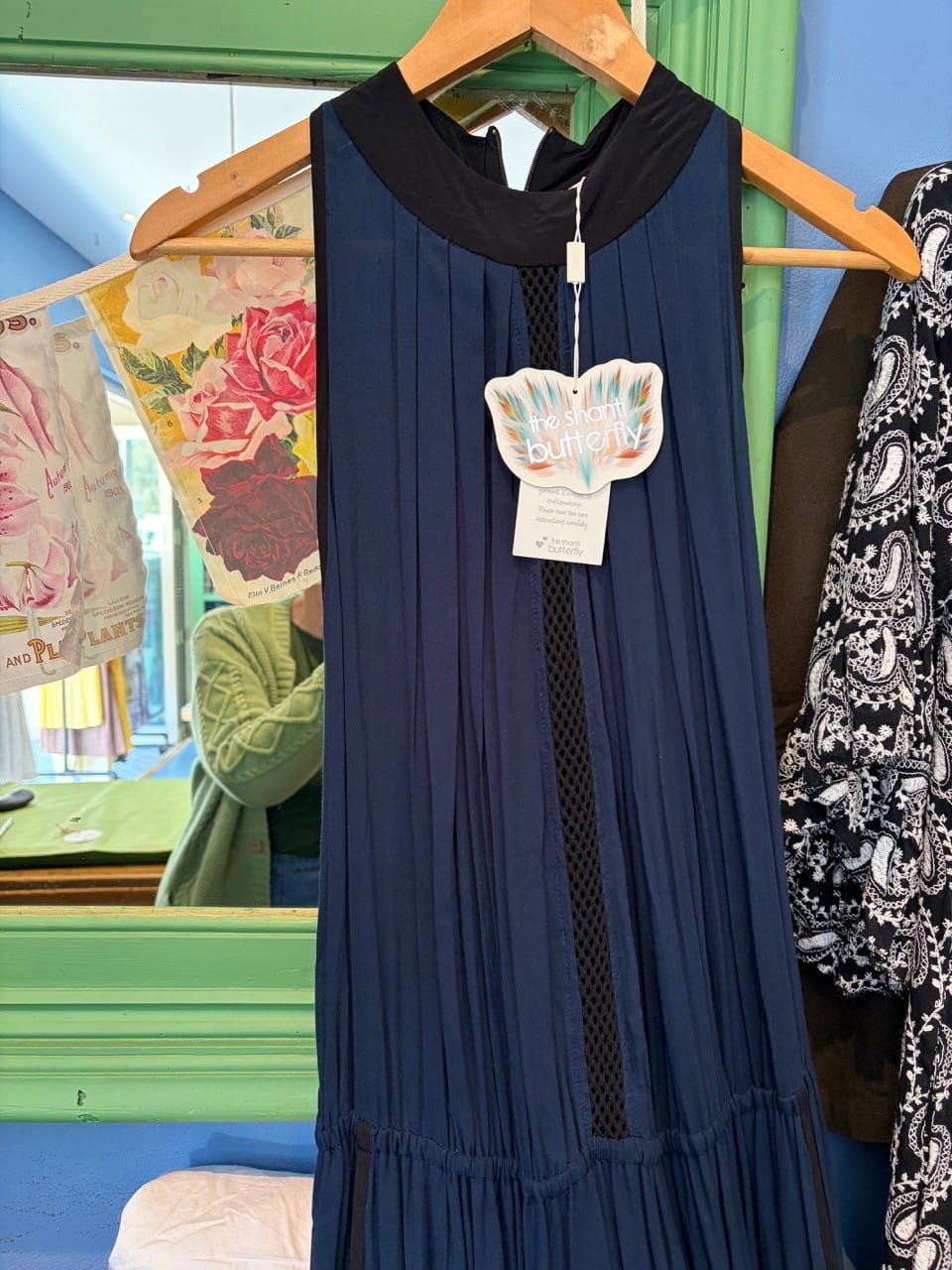 the shanti butterfly navy maxi dress