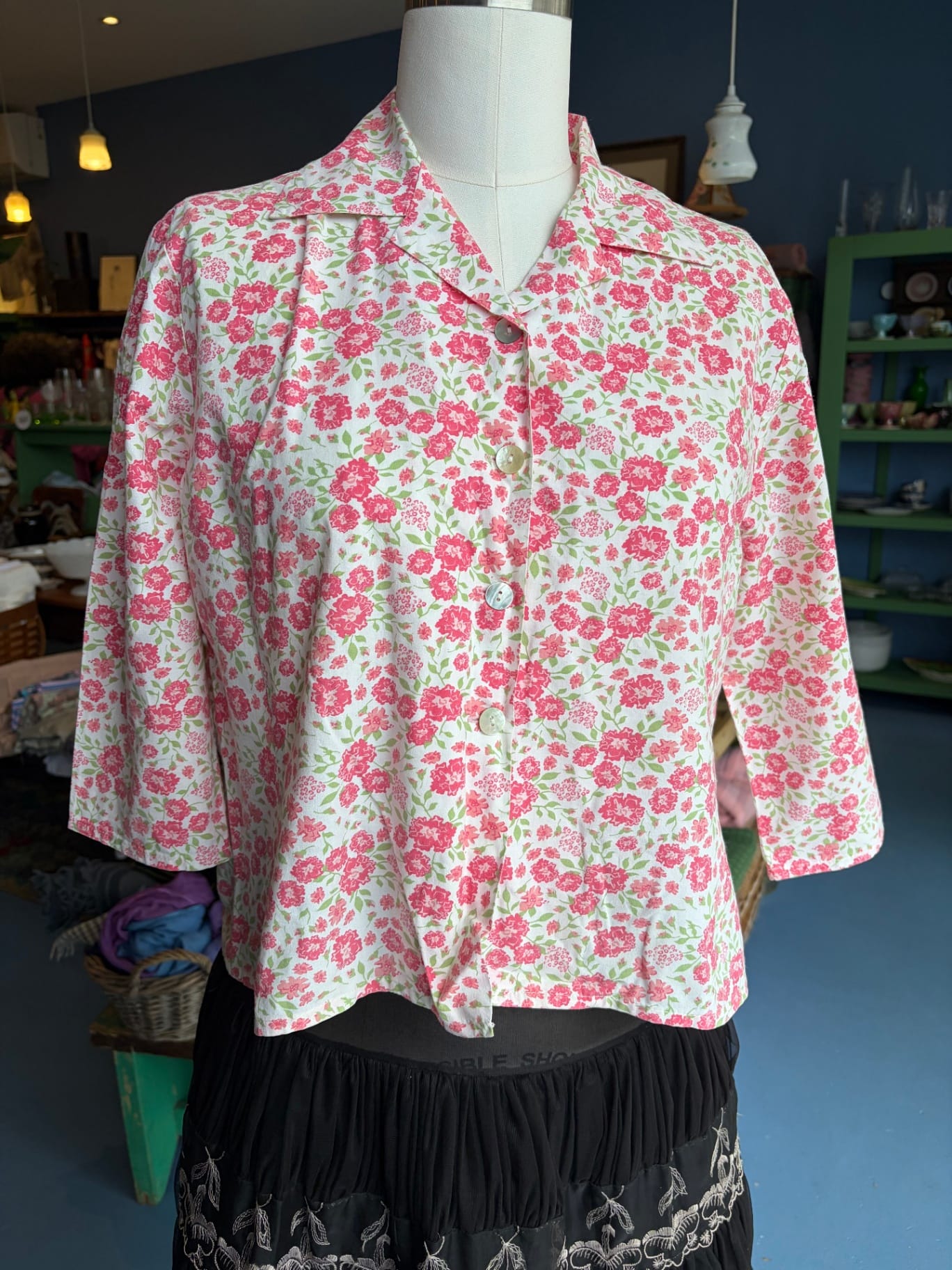 Vintage pink floral Blouse
