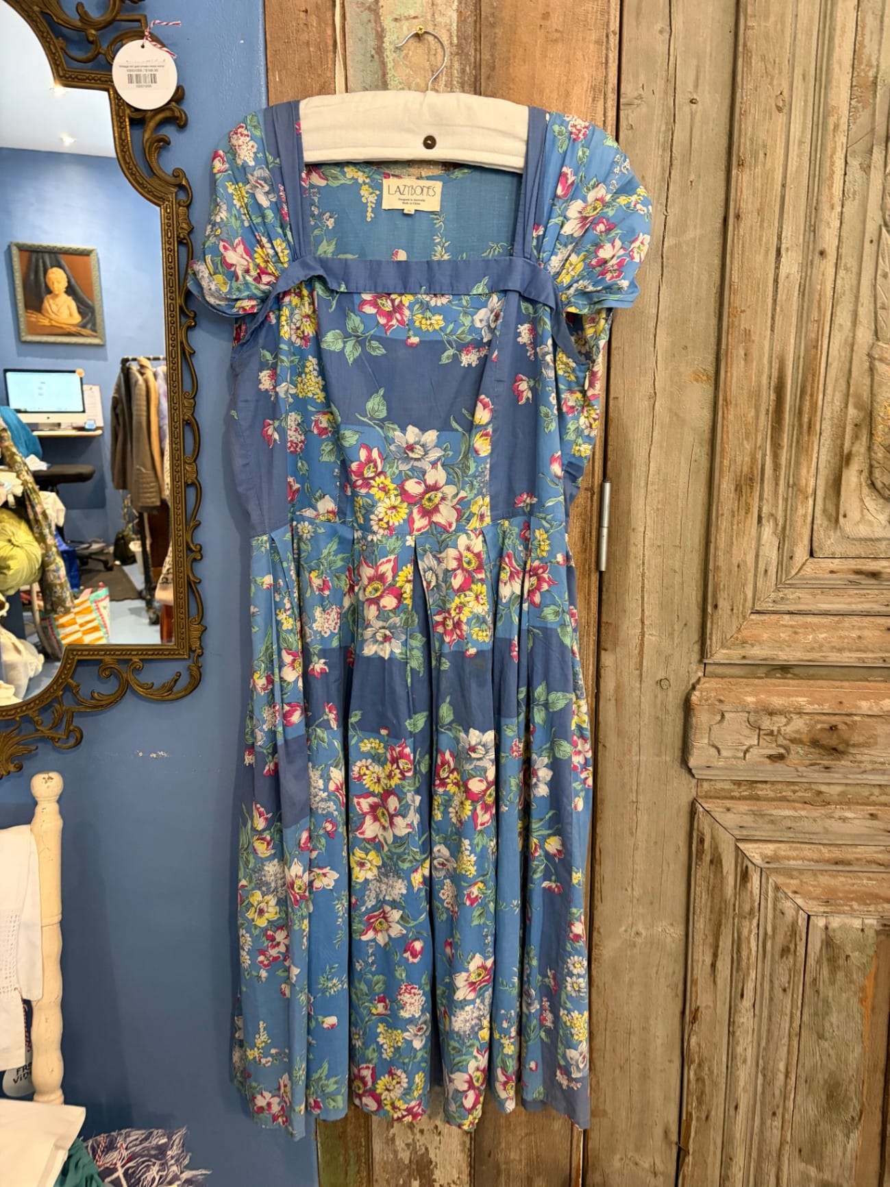 Lazybones Laura blue floral dress
