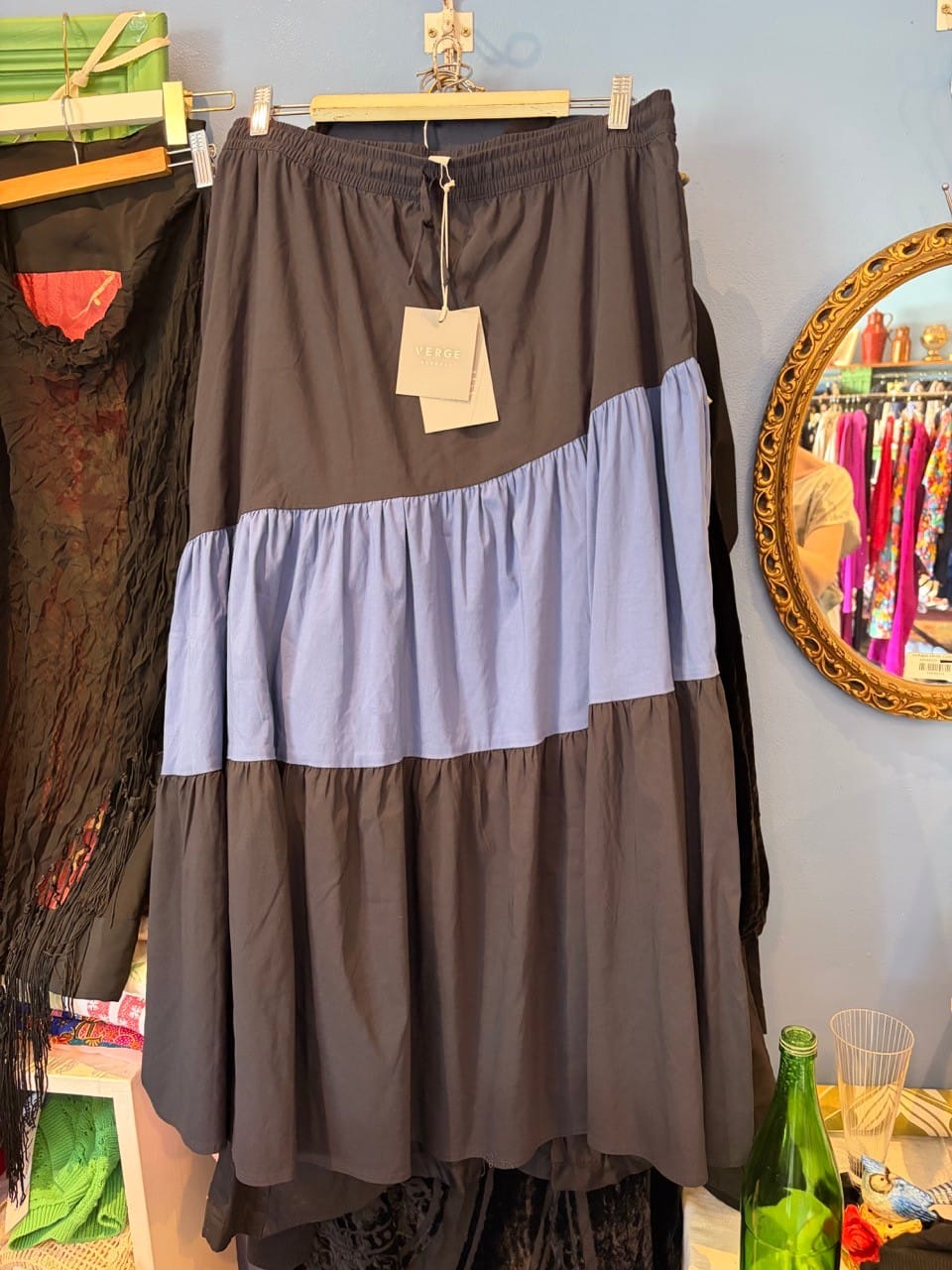 Verge long tiered cotton skirt