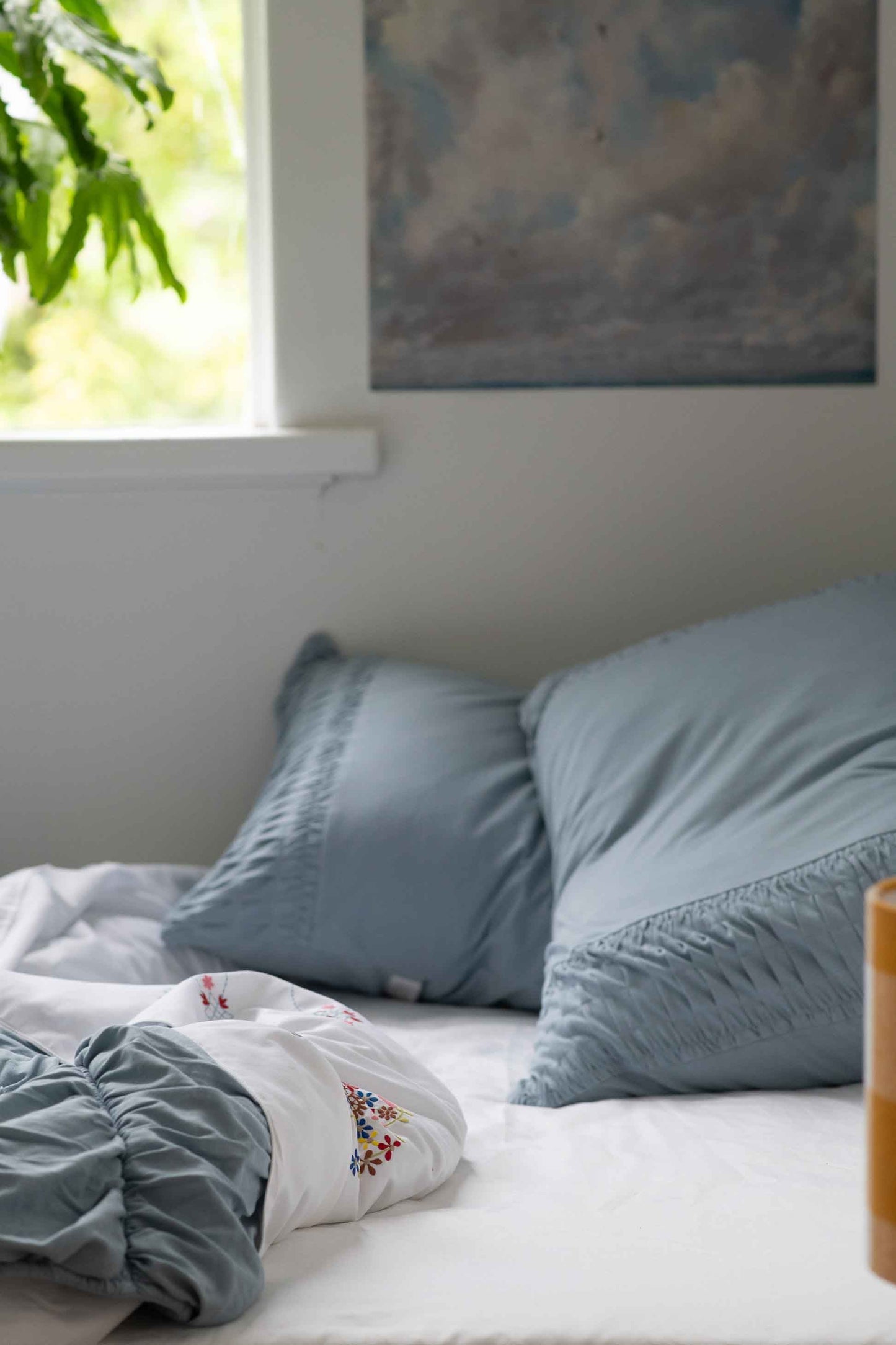 Rosette pillowcase set Chambray