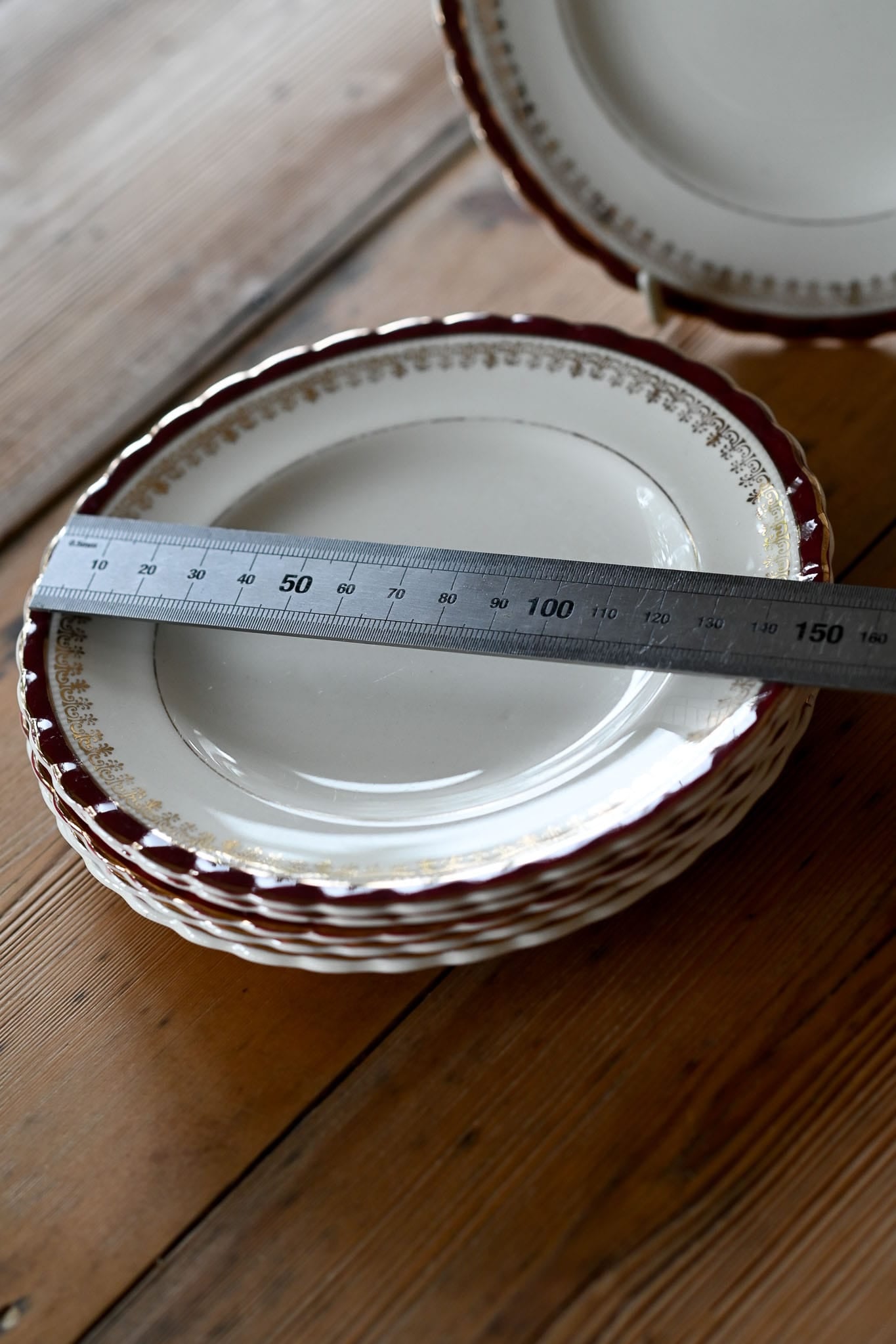 Meakin England SOL burgundy gold side plates set of 6