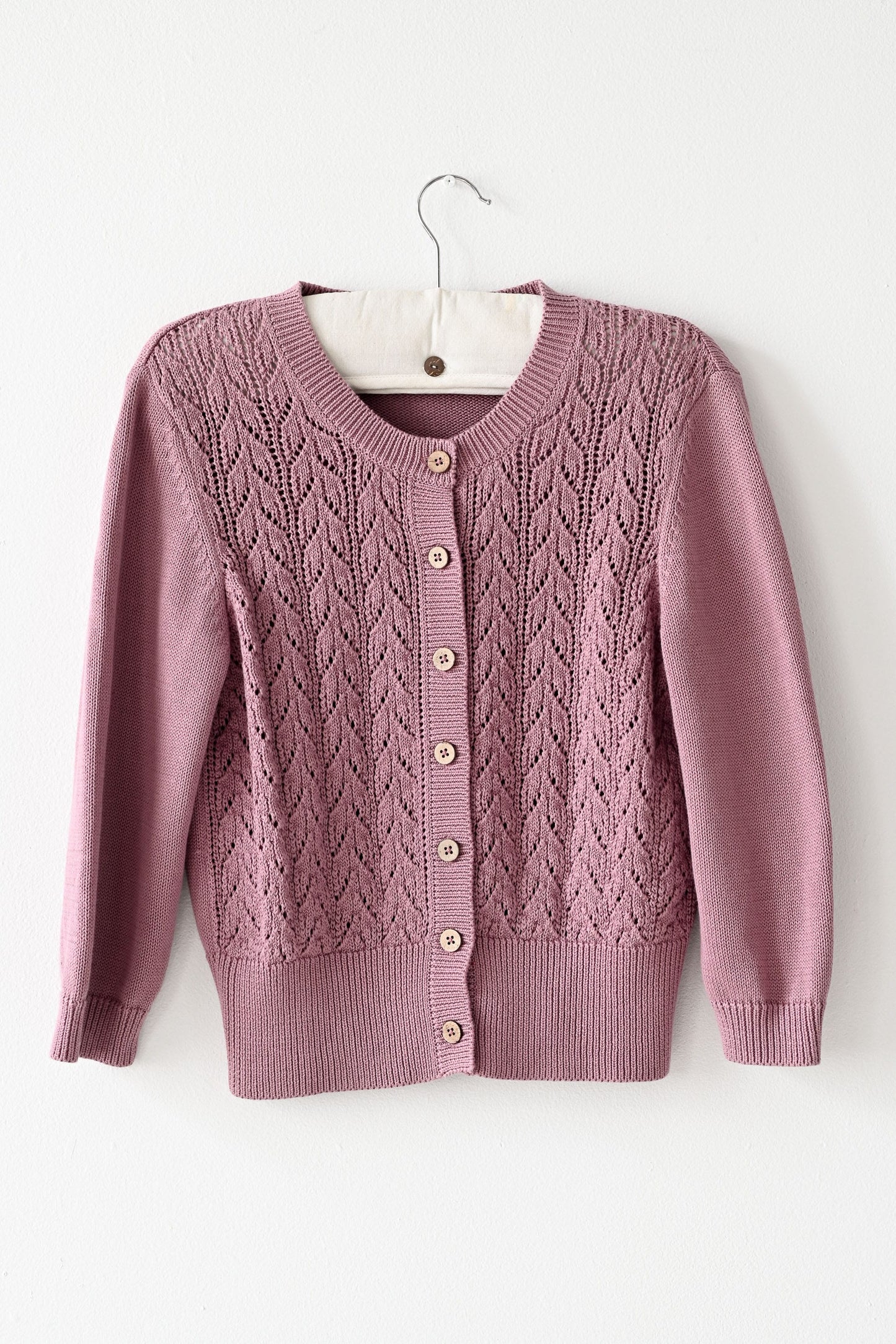 Ava organic cotton cardigan Orchid