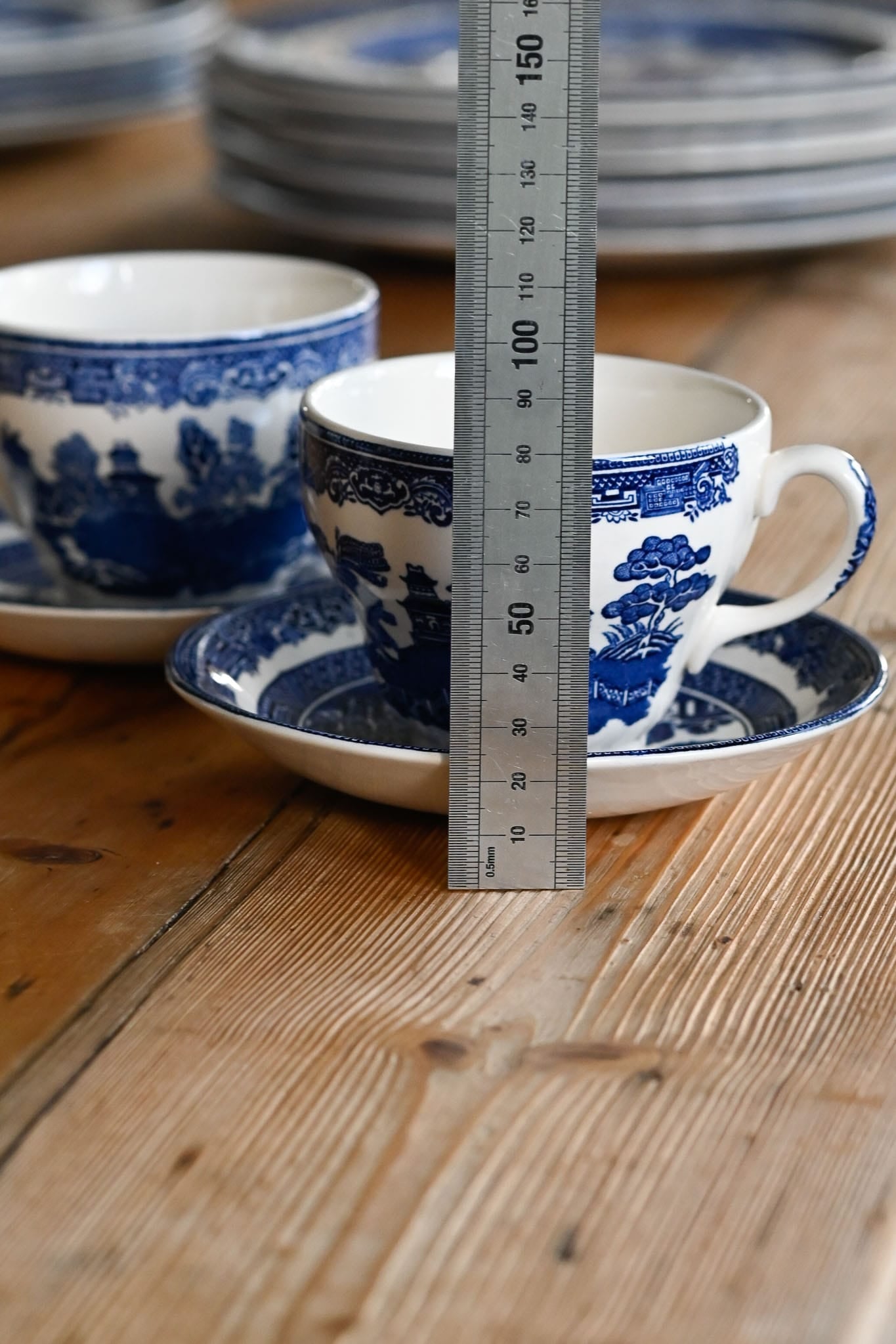 Johnson Bros Willow Pattern Tea cup and saucer Set of 2