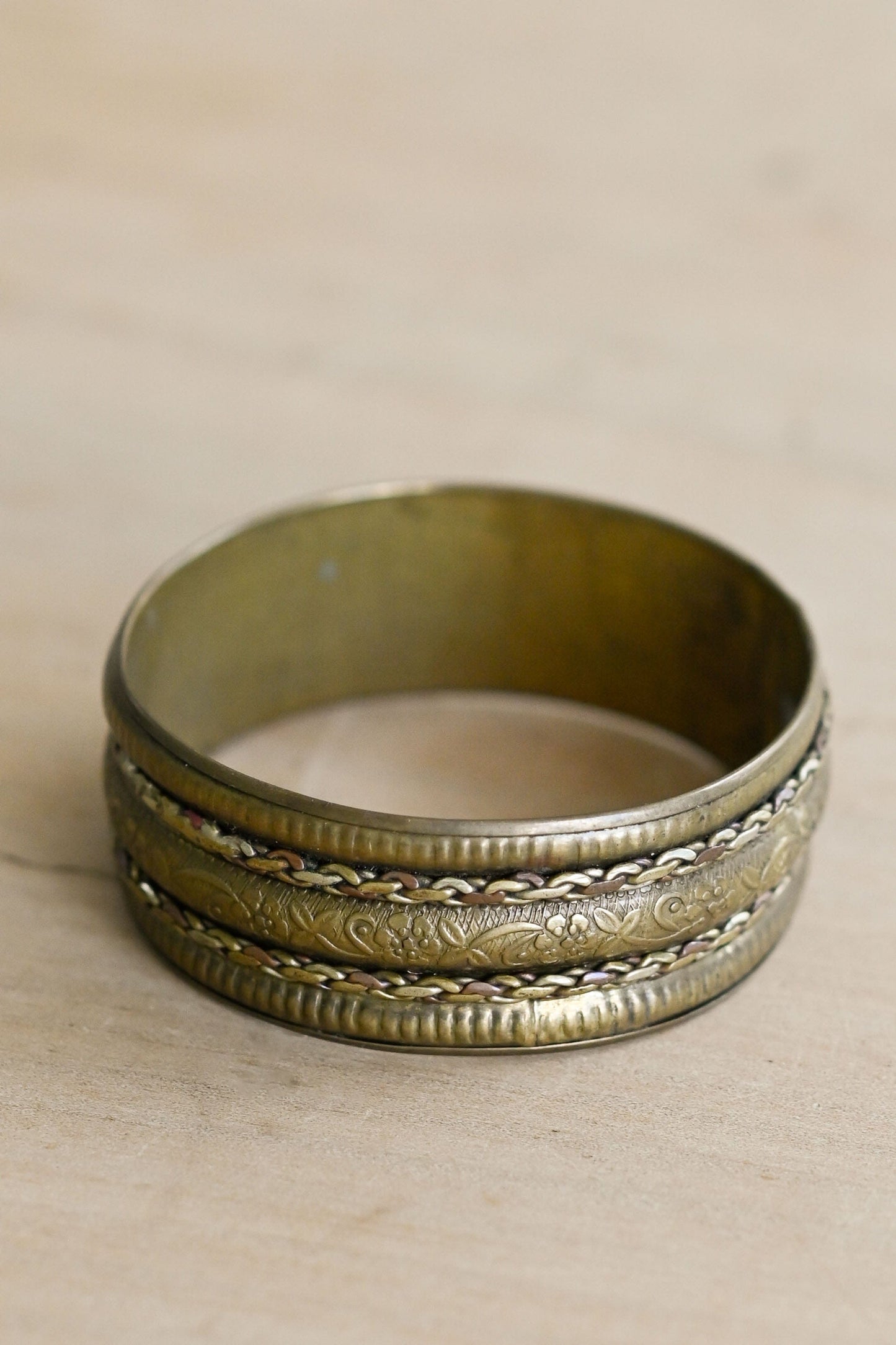 Vintage 1970s brass bracelet