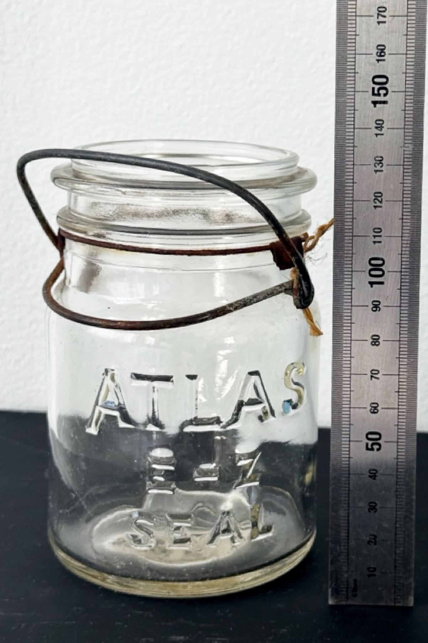 Vintage Atlas glass mason jar