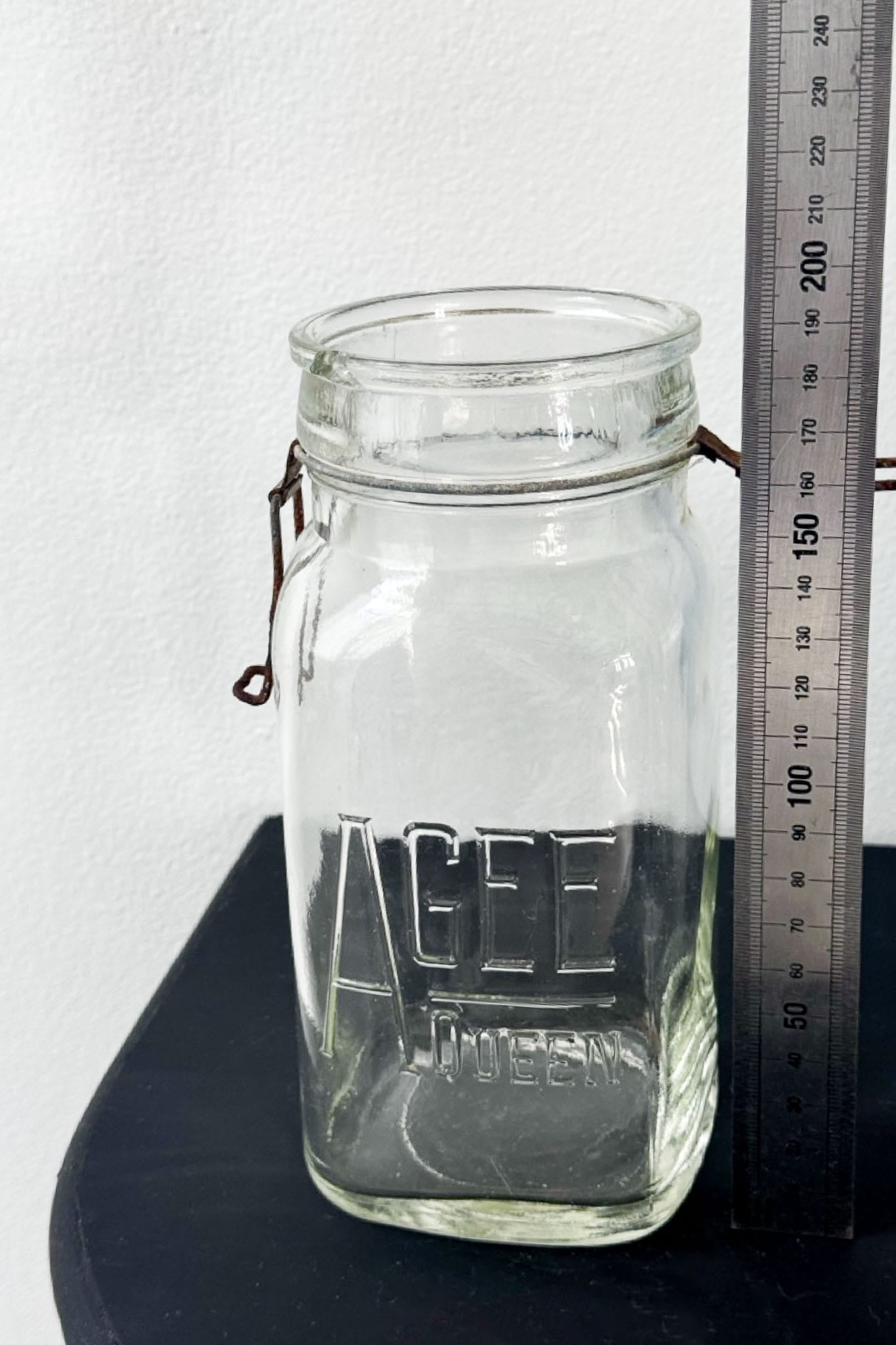 Vintage Agee Queen glass mason jar