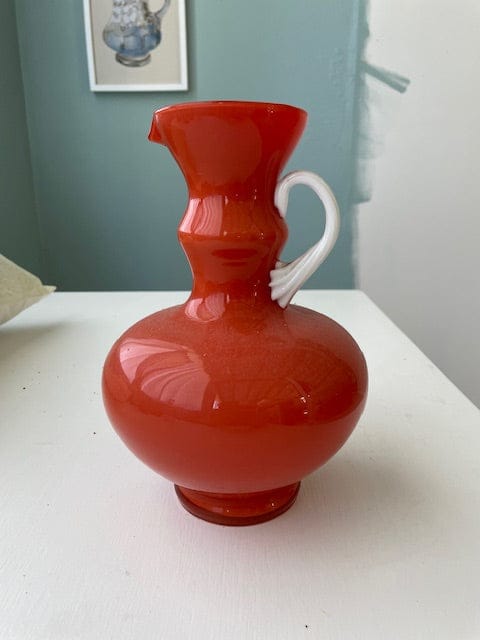 Vintage 1960s/70s orange glass vase