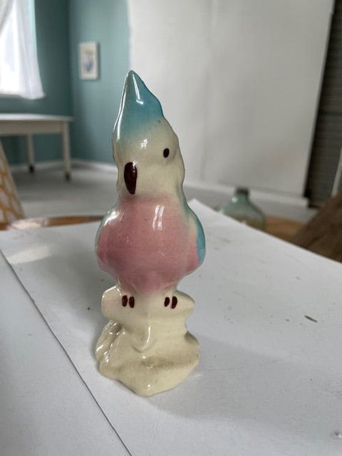 Vintage blue pink bird