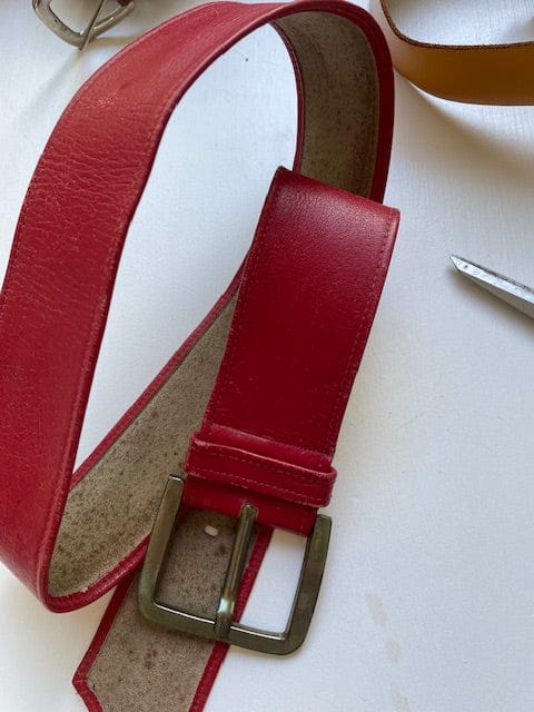 Vintage red leather belt