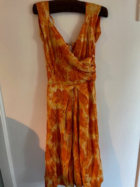 Vintage orange silk 50s dress