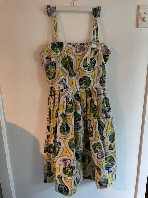 Vintage vase print sundress