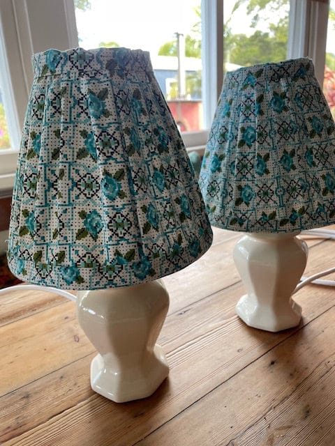Vintage cream ceramic lamps each