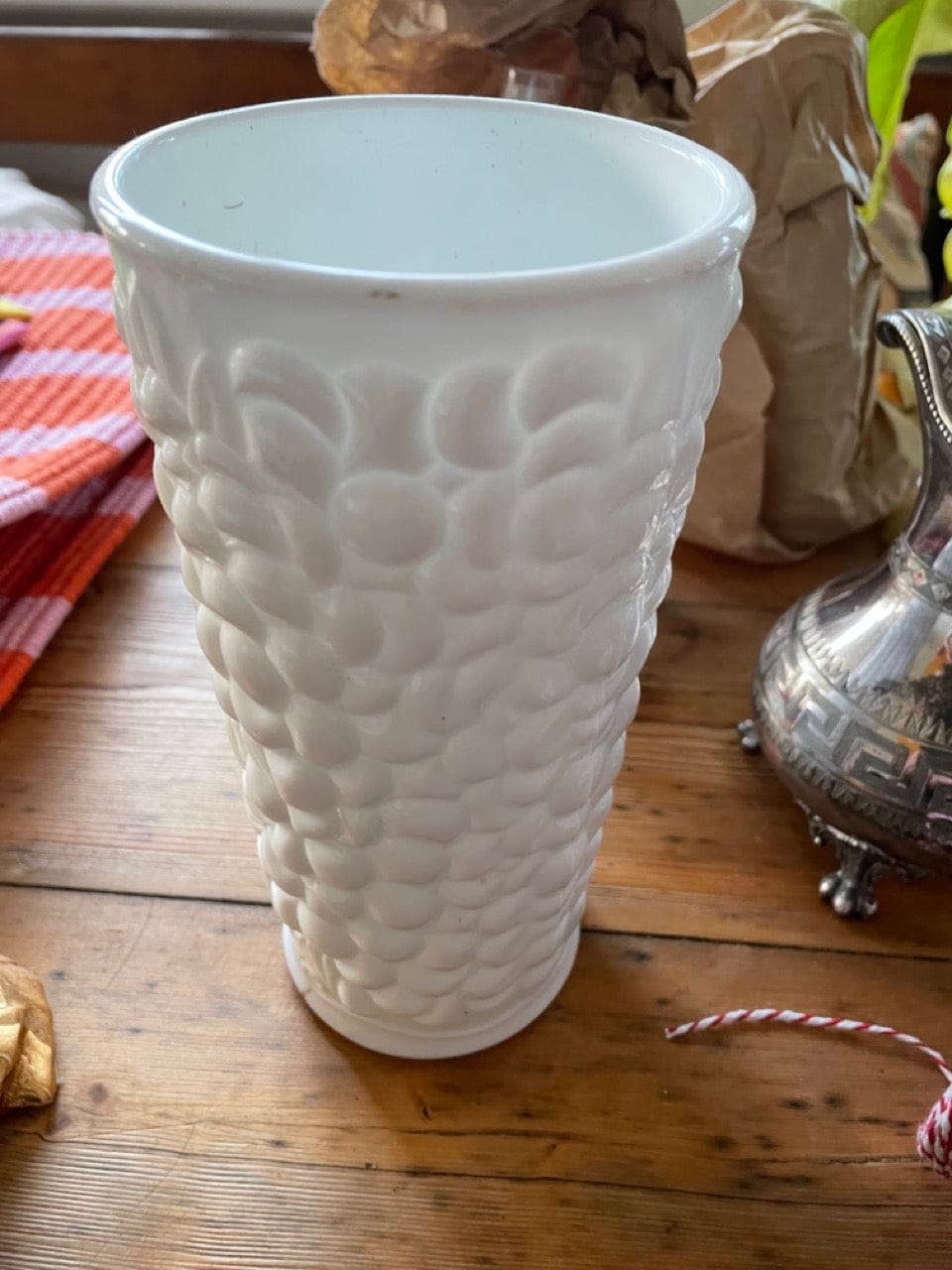 Vintage milk glass vase