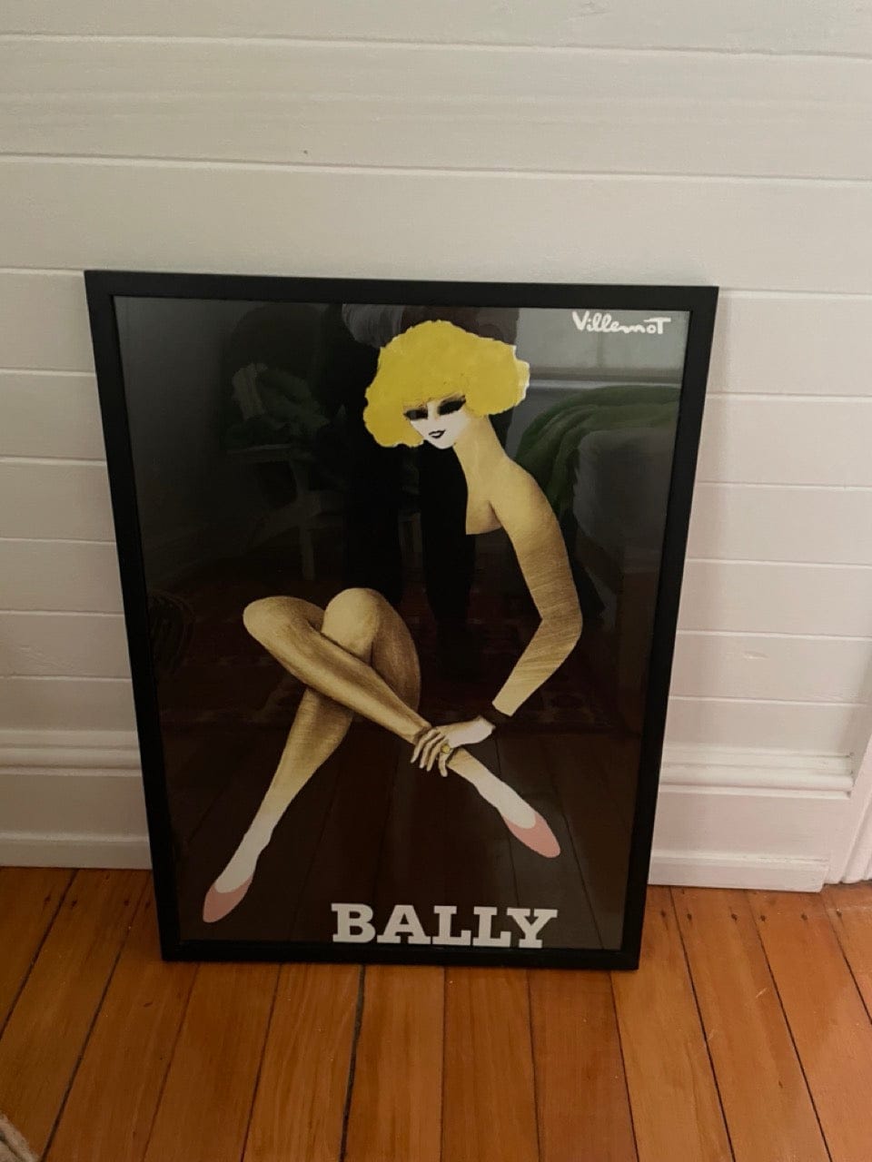Vintage Bally Poster Framed Yellow hair