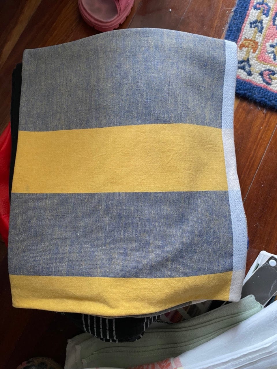 Woven Italian yellow blue tablecoth