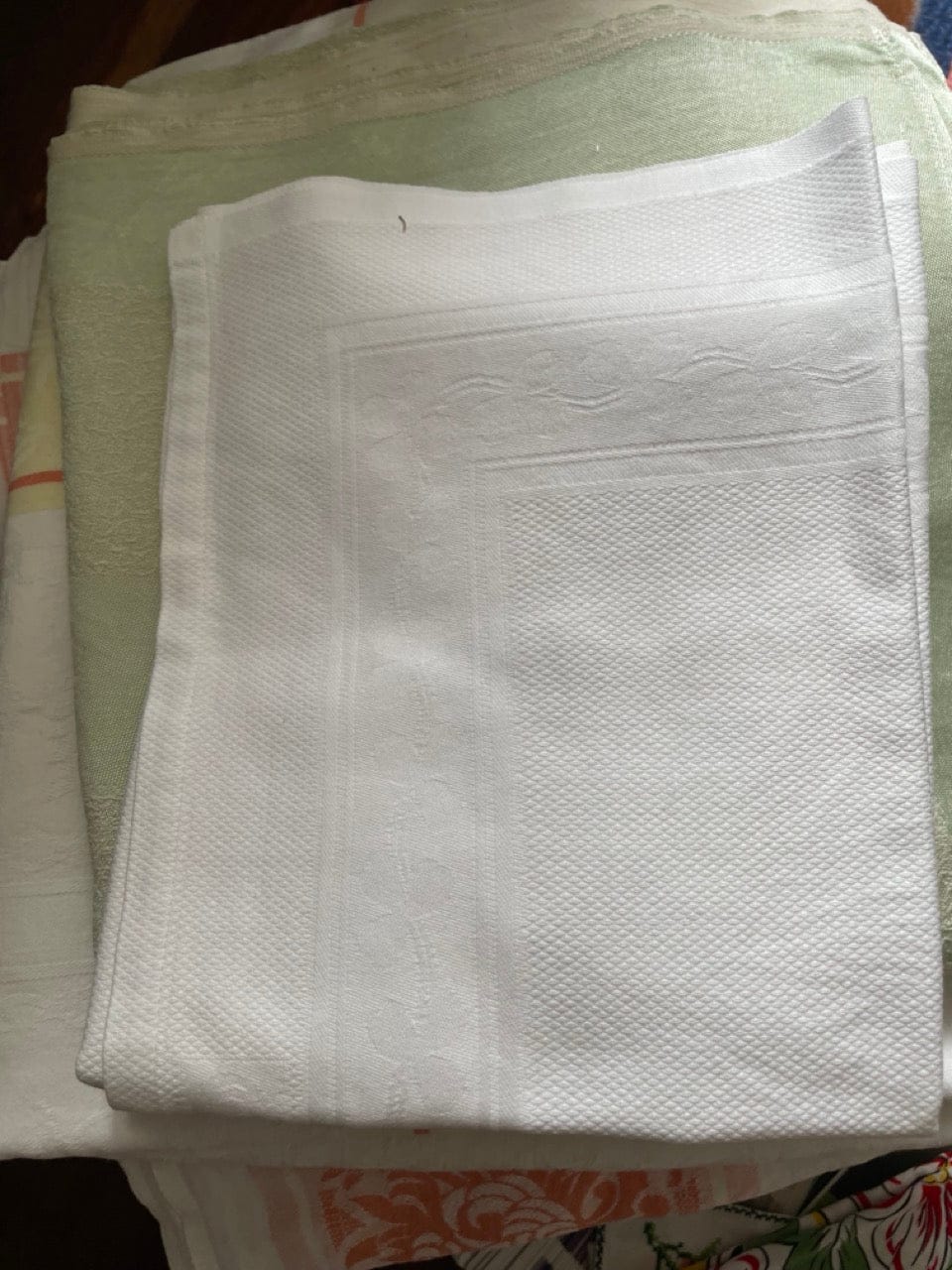 Vintage small damask guest towel