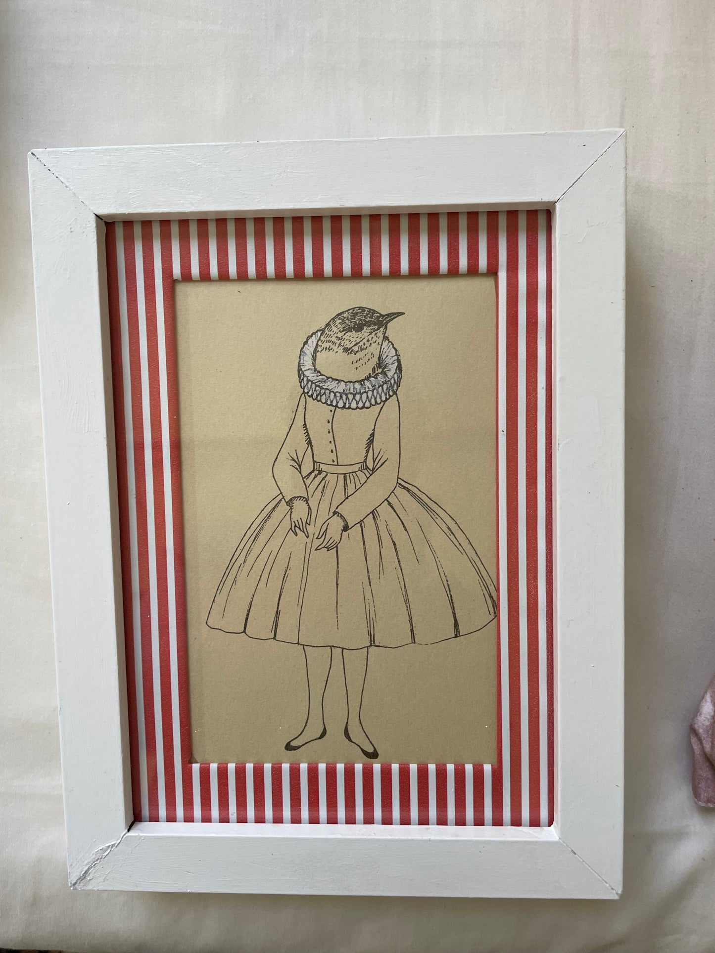 Vintage bird in dress print