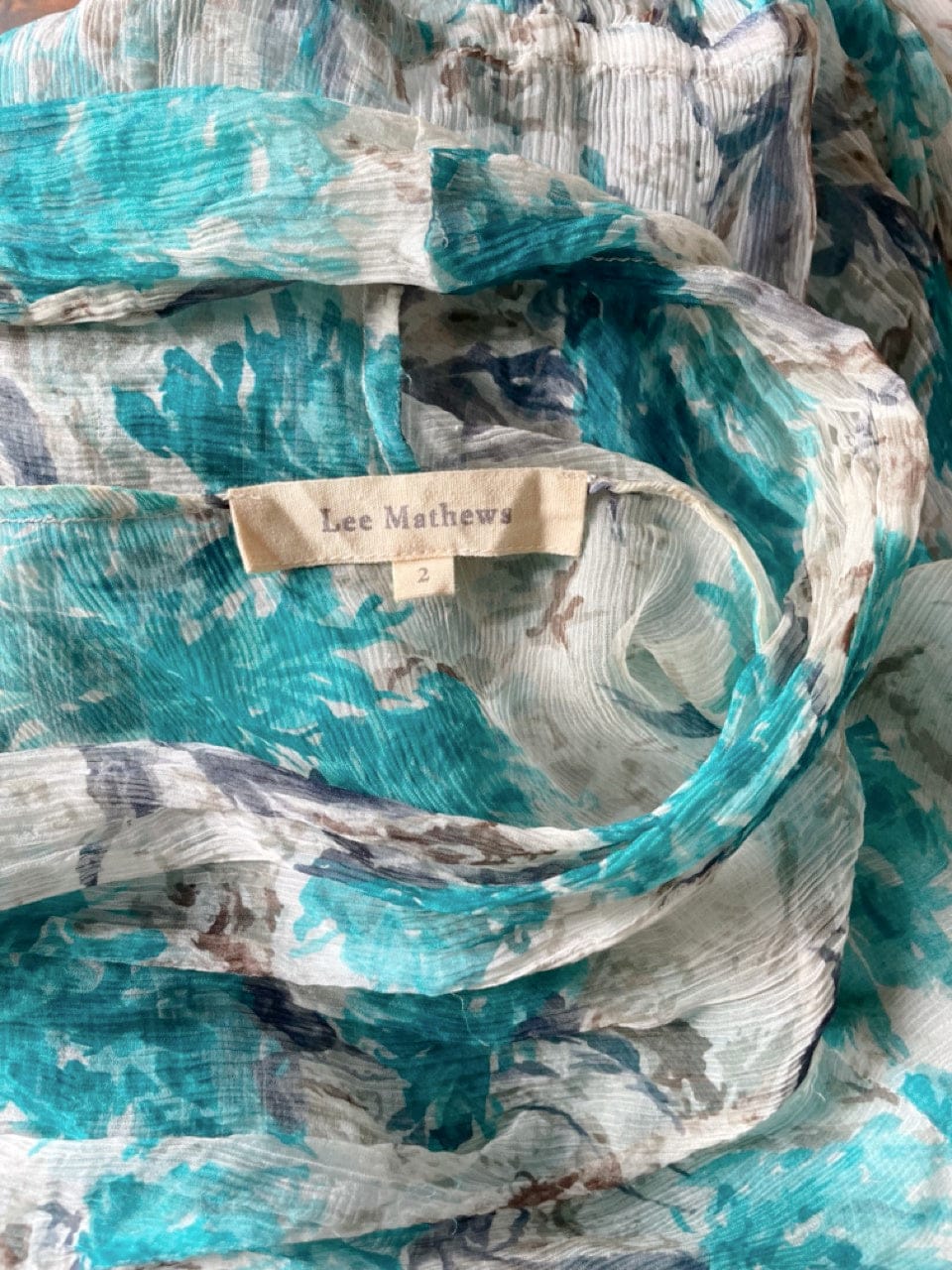 Preloved vintage Lee Mathews silk wrap dress