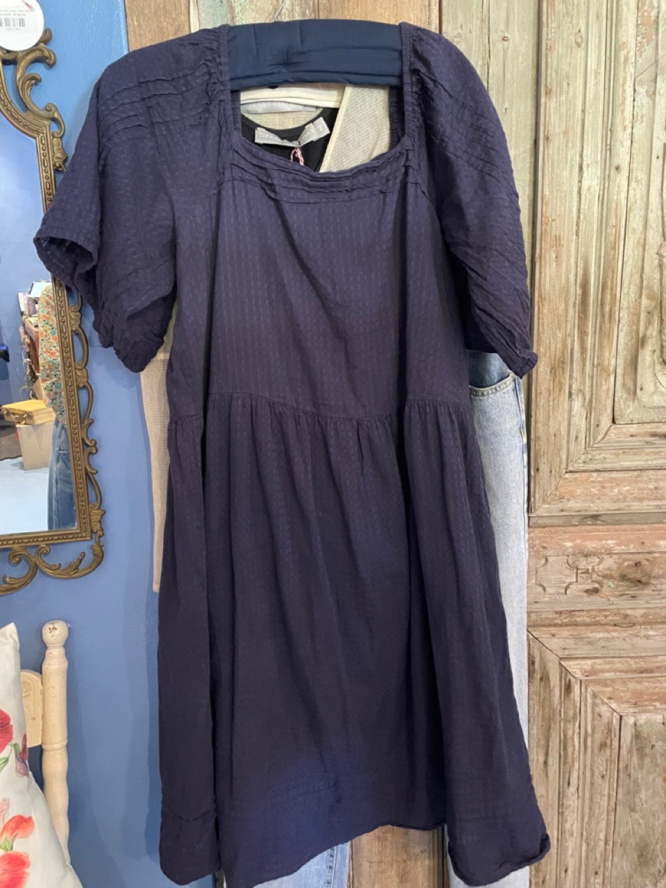 Lazybones Navy dress with square neck