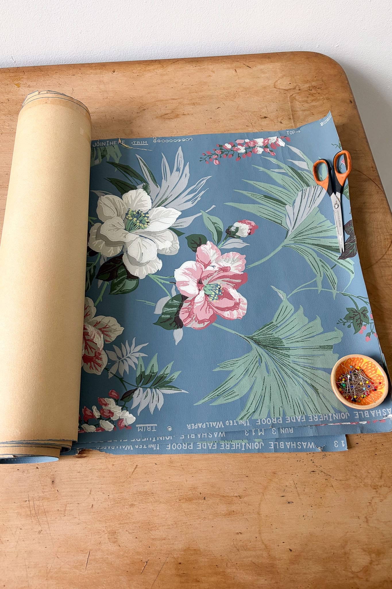 Vintage Wallpaper panels #11 dark blue floral