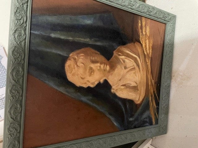 vintage painting statue
