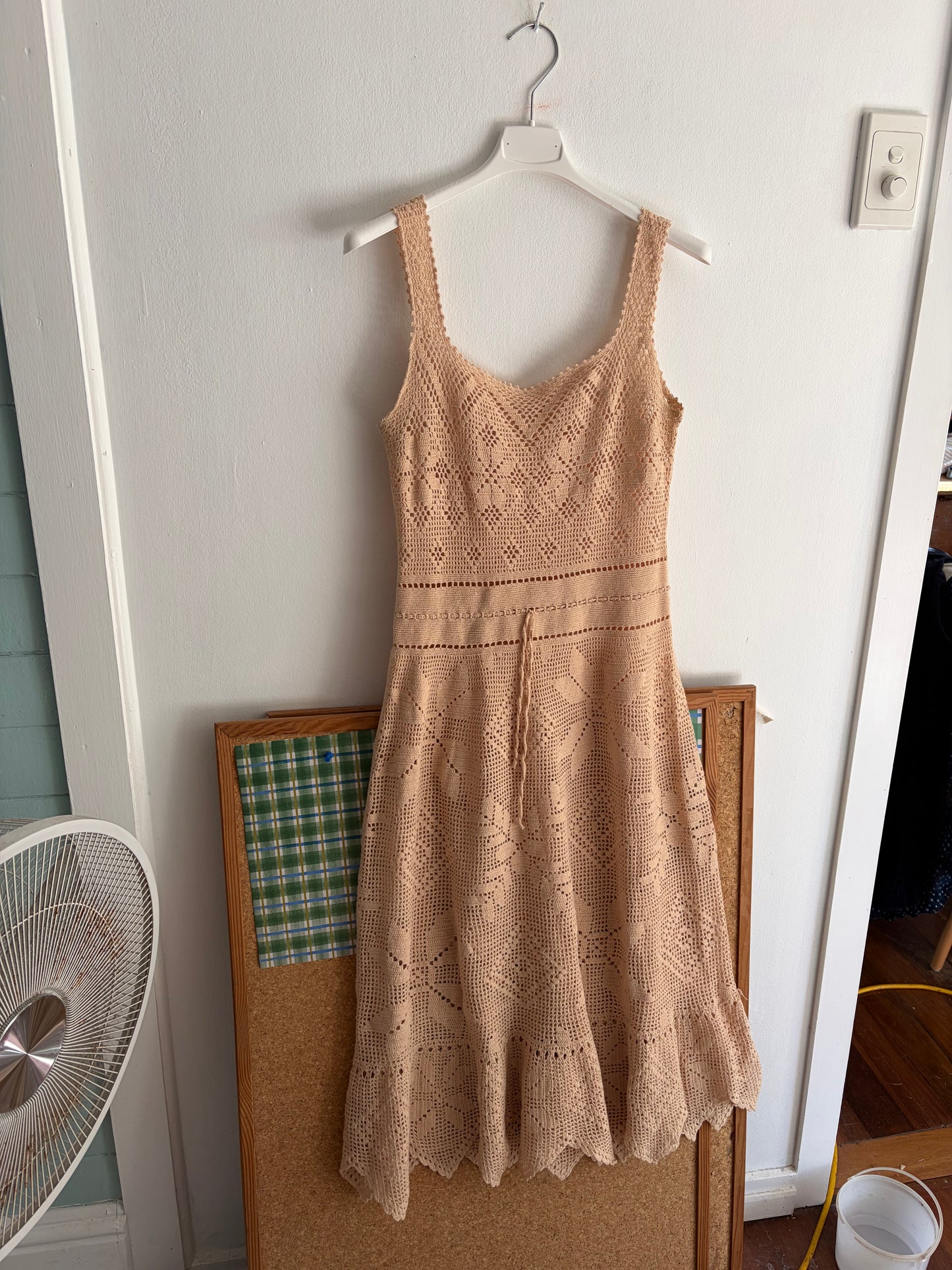 Vintage crochet dress ecru