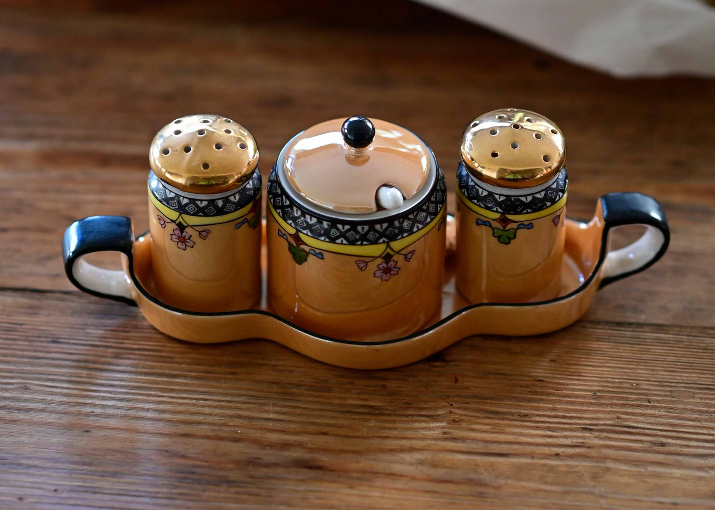 Vintage Noritake LustreWare Condiment Set