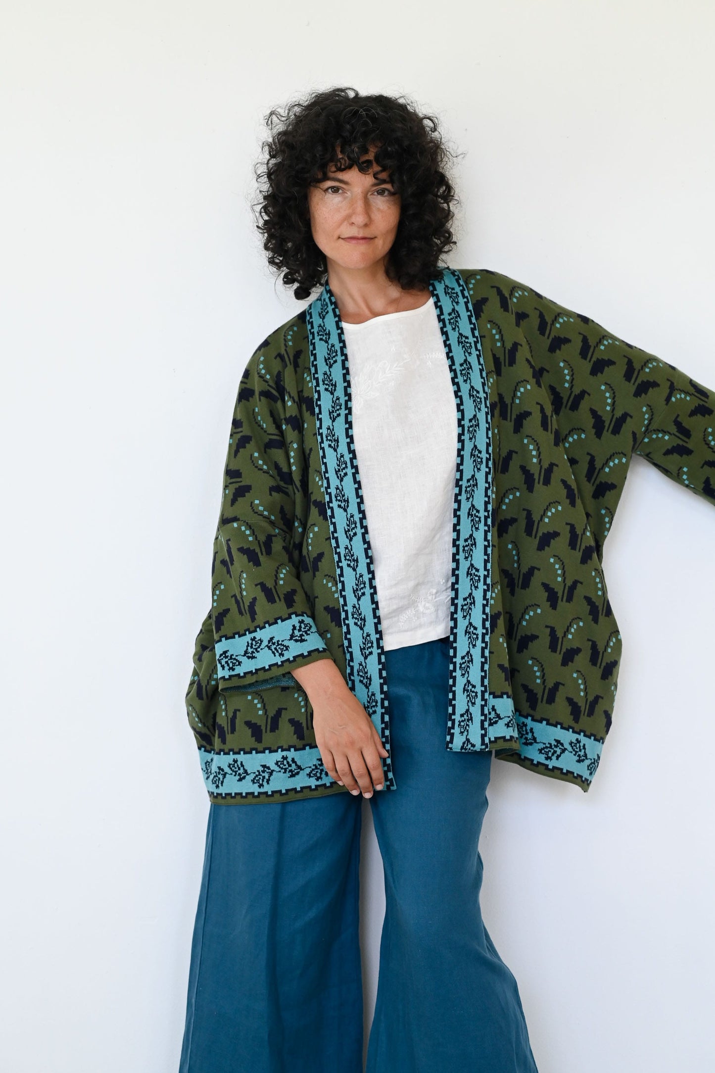 Lola cardigan Bluebell in organic cotton