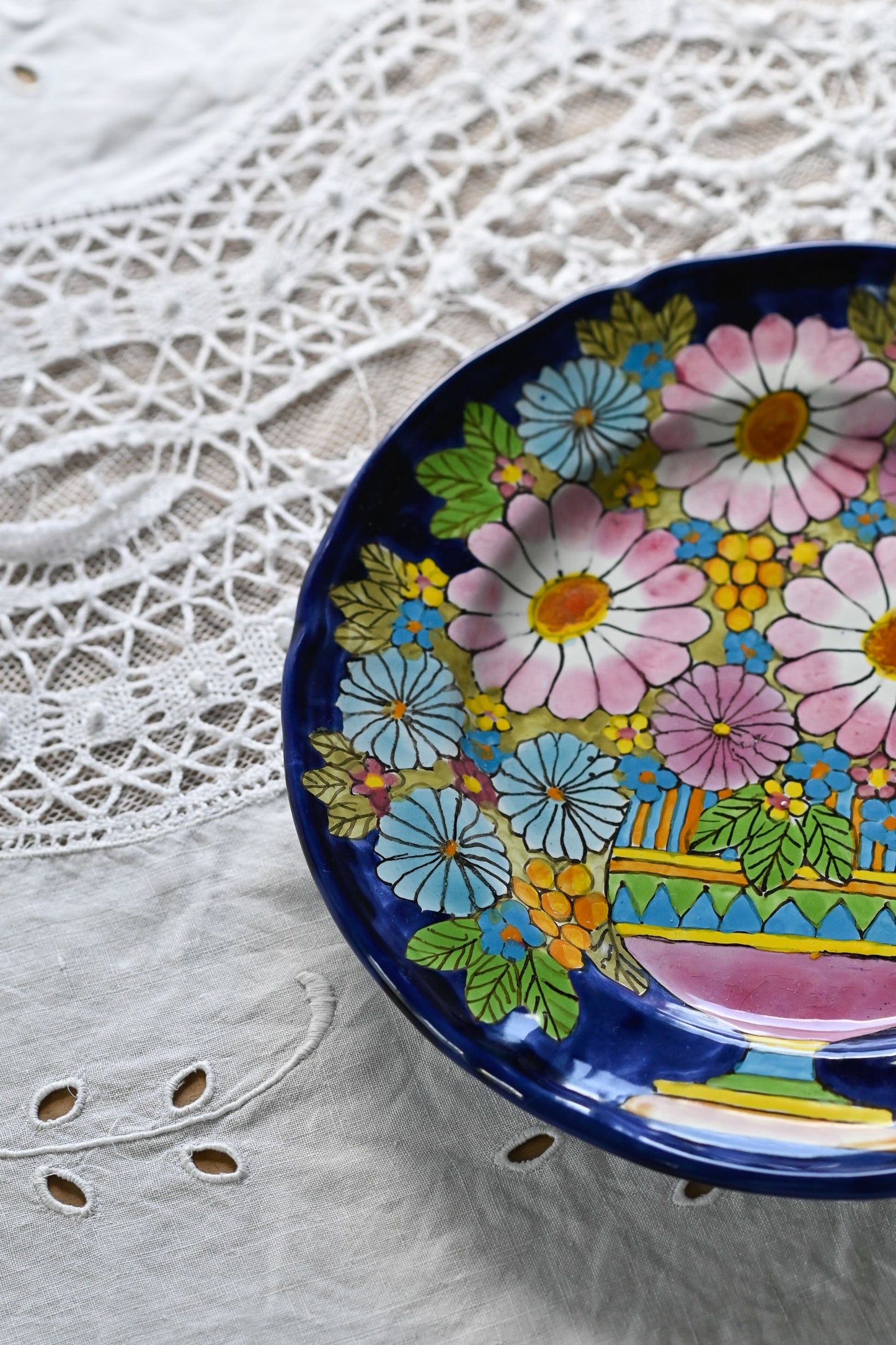 Plate by Marjatta Taburet. Handcrafted in Quimper 1990