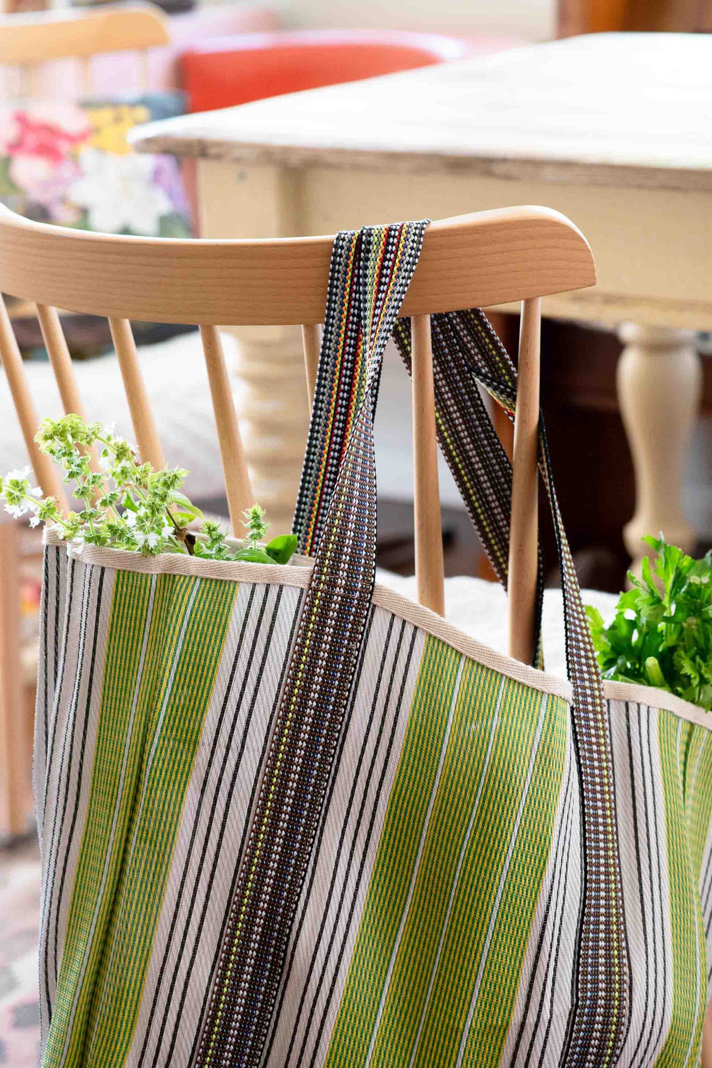 Market Bag Shaped Green/Grey