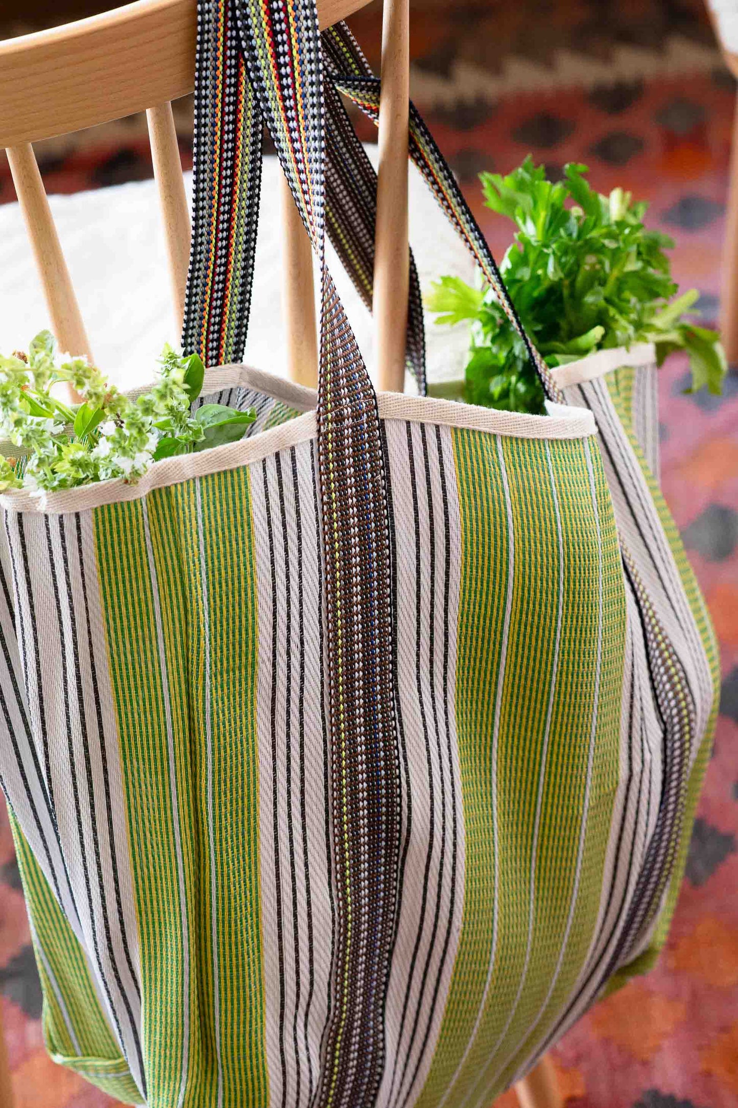 Market Bag Shaped Green/Grey