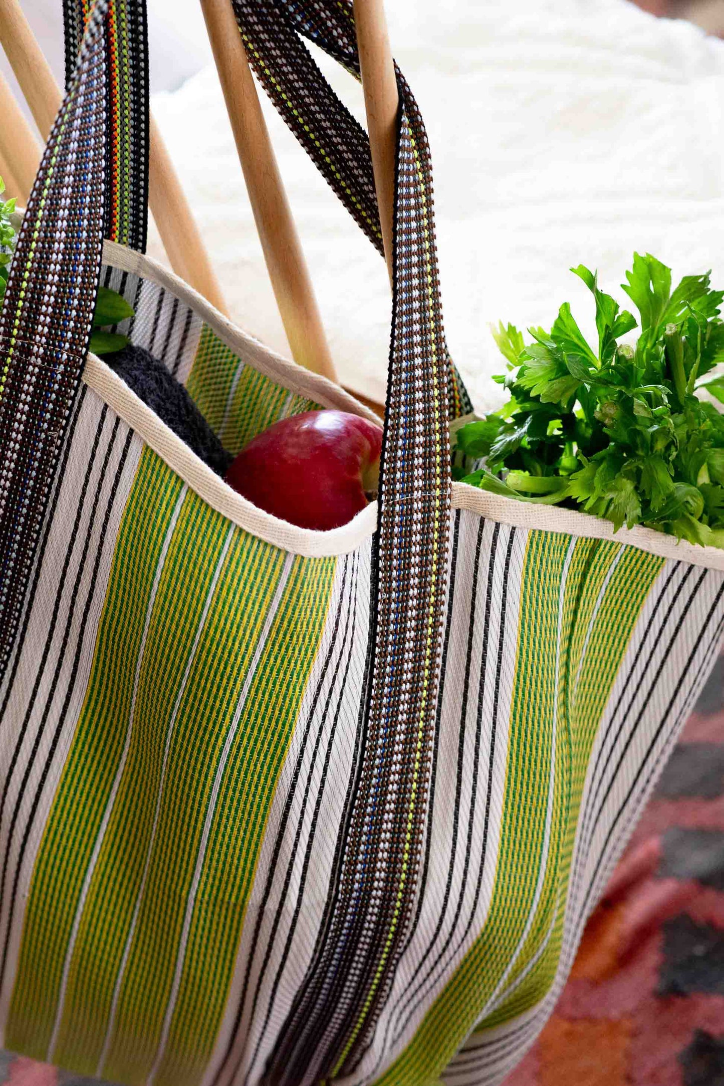 Market Bag Shaped Green/Grey