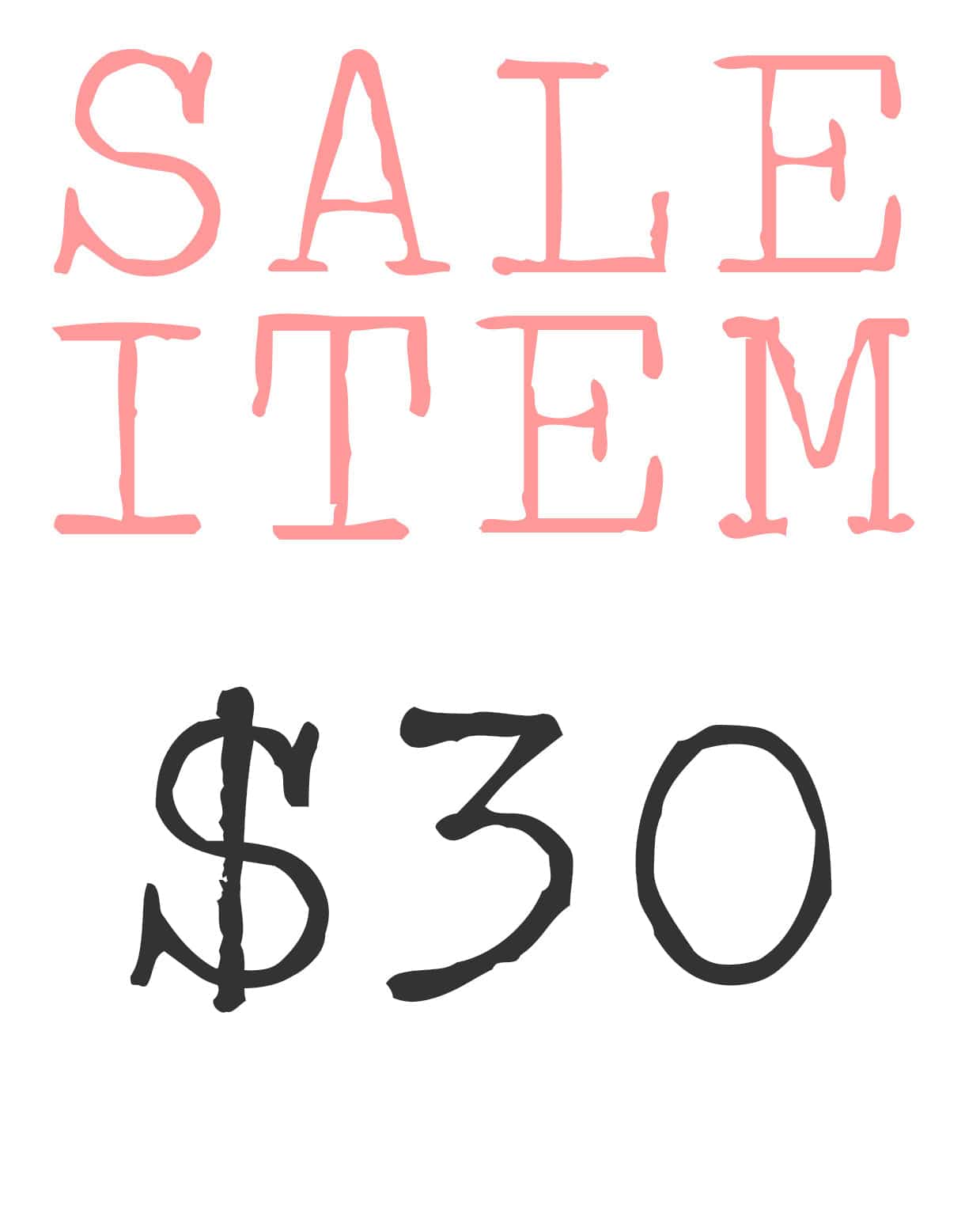 Sale 30 - sold as is (no return or exchange)