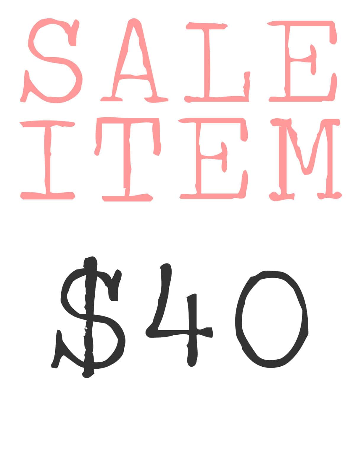 Sale 40 - sold as is (no return or exchange)