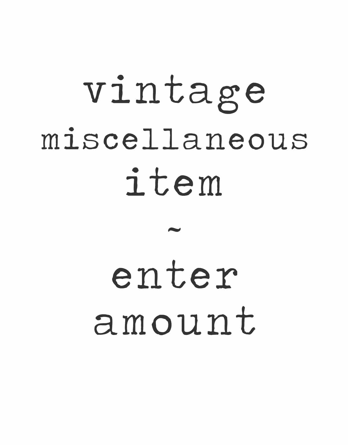 Vintage Miscellaneous Item