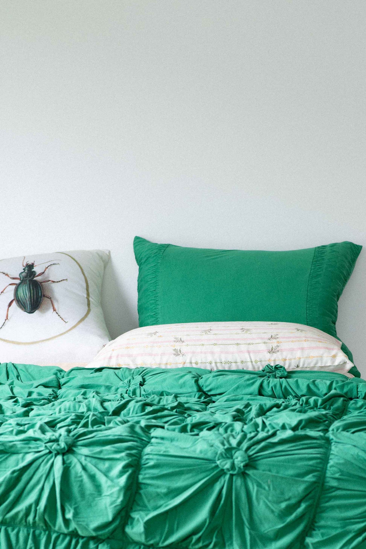 Rosette pillowcase set Emerald *organic cottoon