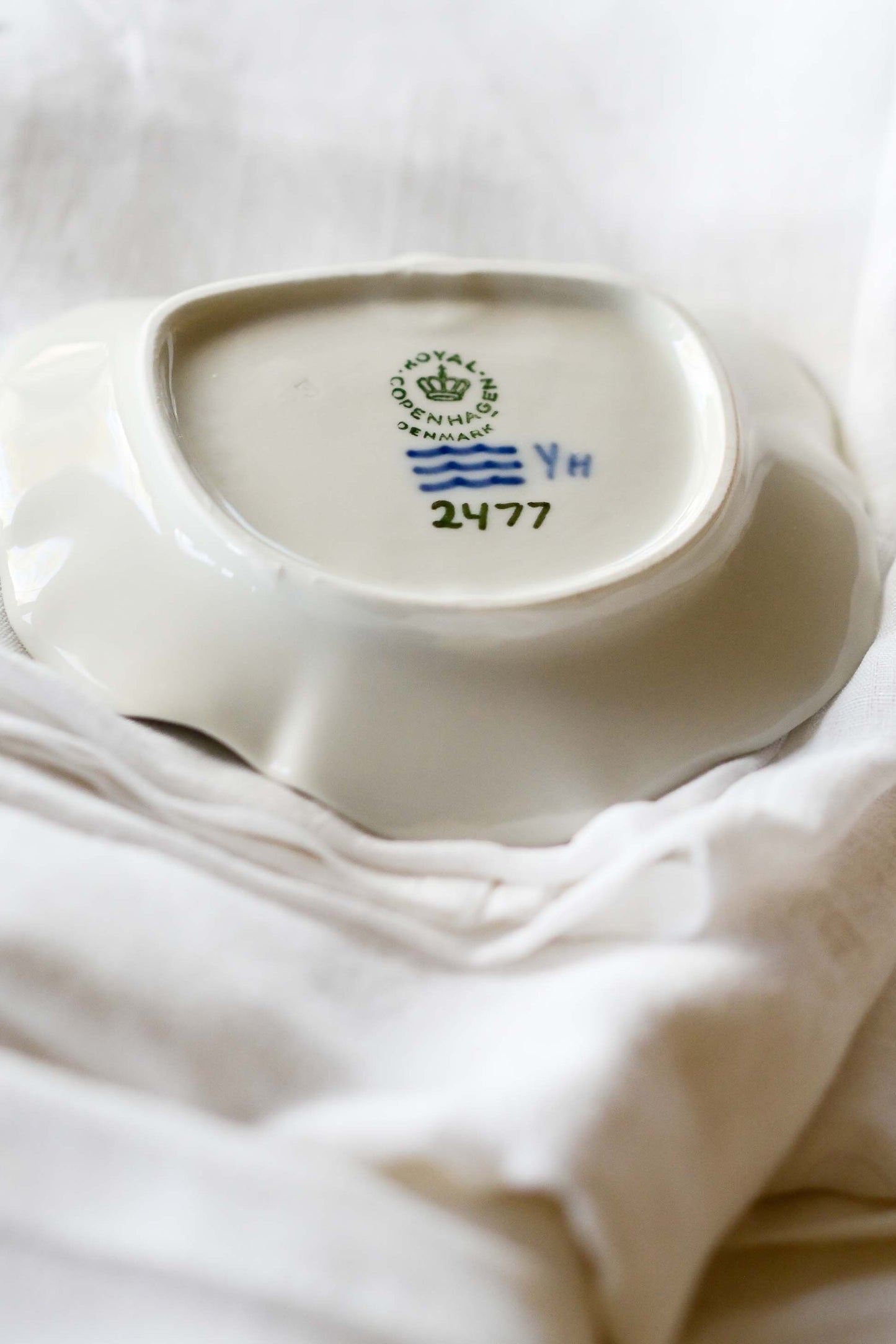 Royal Copenhagen small blue bowl with frog